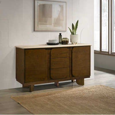 Kasha Server W/natural Marble Top