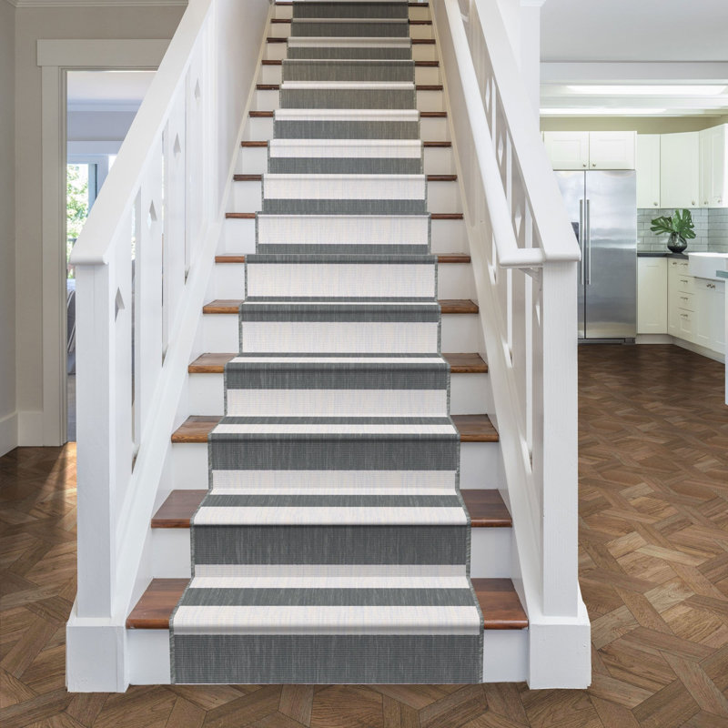 Stair Runner Striped Flatweave Area Rug, Runner 60 x 450 cm