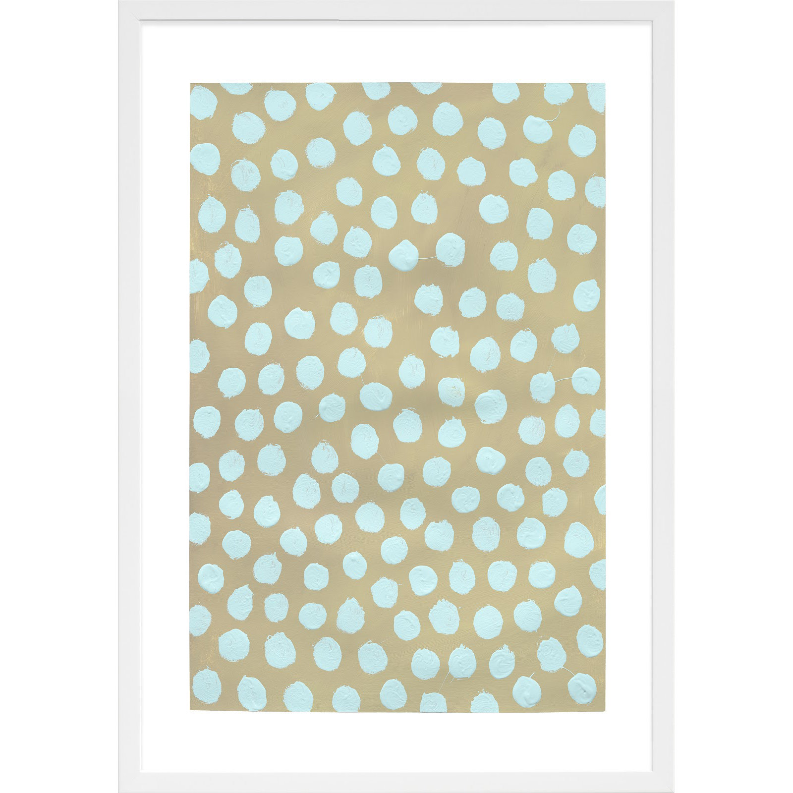 Cloud On Khaki by Michela Sorrentino, White, 50" H x 35" W x 1.25" D