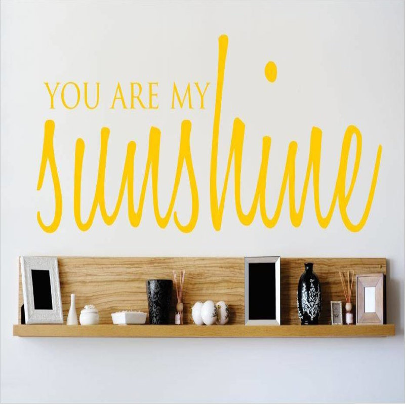 Décalcomanie murale tu as mon soleil, H 10 po x l 40 po x P 0,16 po, Jaune