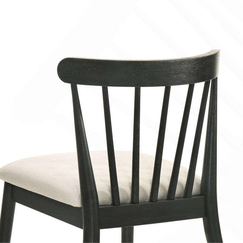 Ensemble de 2 chaises de salle à manger de style campagnard, facile à assembler, Noir