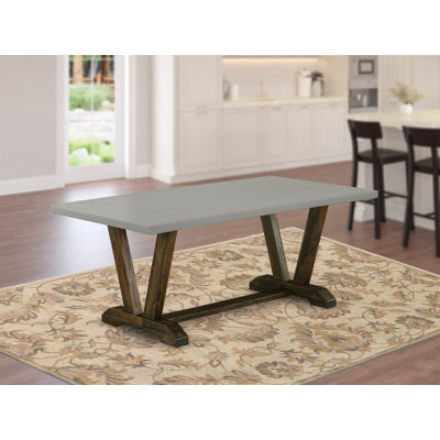 V-Style Kitchen Table - a Rectangle Dining Table Top with Stylish Legs, Distressed Jacobean