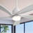 52 Inch Modern Ceiling Fan With Dimmable LED Light 5 Solid Wood Blades Remote Control Reversible DC Motor With Smart APP Control
