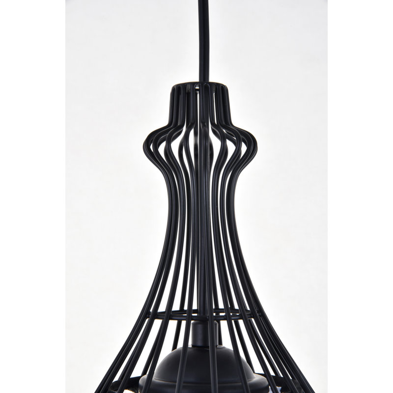 Luminaire suspendu en forme de goutte 1 lumière Davon, Noir