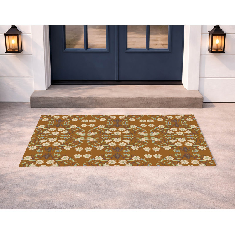 Myah Millie Decorative Outdoor Doormat, 21" W x 34" L, Brown