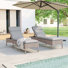 Lorise Outdoor Reclining Chaise Lounge Set with Cushion (Set of 2)