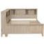 Lit de jour pleine grandeur avec 3 tiroirs et espaces de rangement, finition lait antique blanc, fabrication en bois pour les tiroirs de stabilité, attrait durable