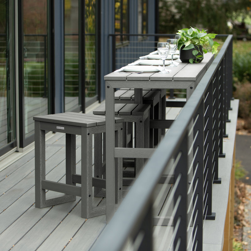 Ausbon 4 - Person Patio Dining Set with Rectangular Table, Coastal Teak