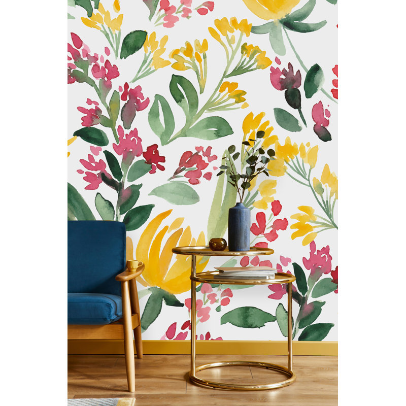 Floral Wall Mural, 100" W x 8.33" L