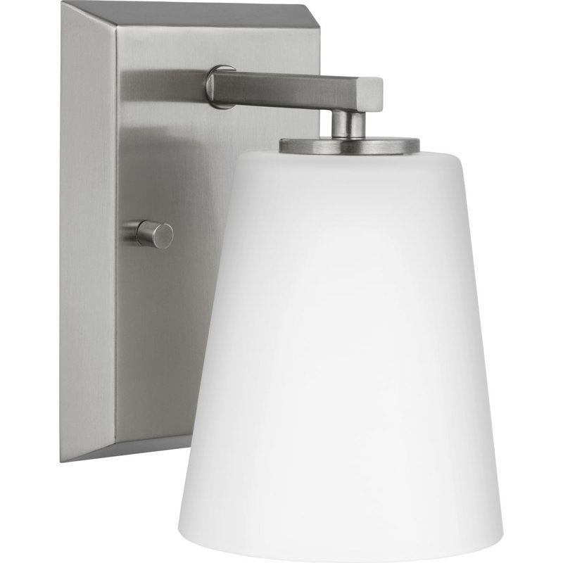 Lilyani Dimmable Bath Sconce, Brushed Nickel, White