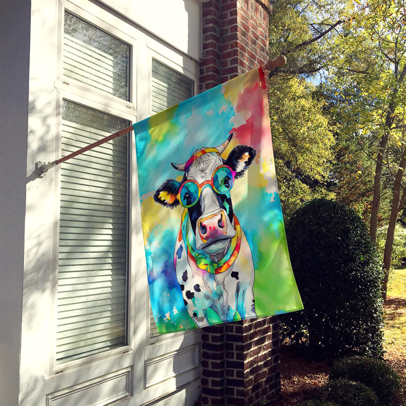 Drapeau de maison de vache hippie
