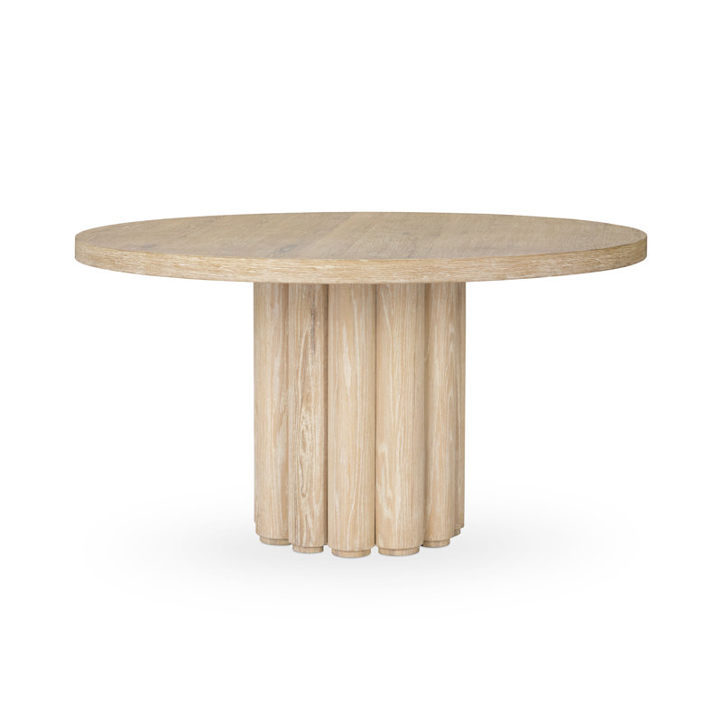 Tiber Round Dining Table, White Wash