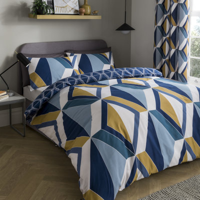 Diamond Geo Geometric Shapes Duvet Cover Set with Pillowcases Included