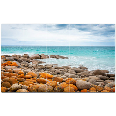 Rocks Photo 6'' x 6'' Satin Ceramic Decorative Mural