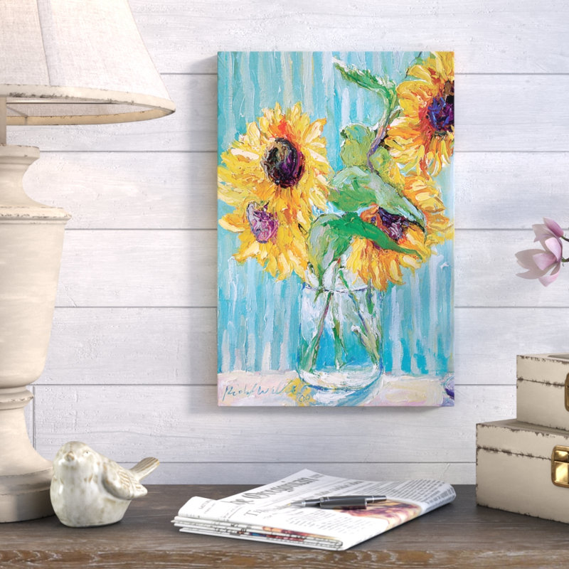 "tournesols ii" , reproduction d’art sur toile tendue, H 8 po x l 12 po x P 0,75 po