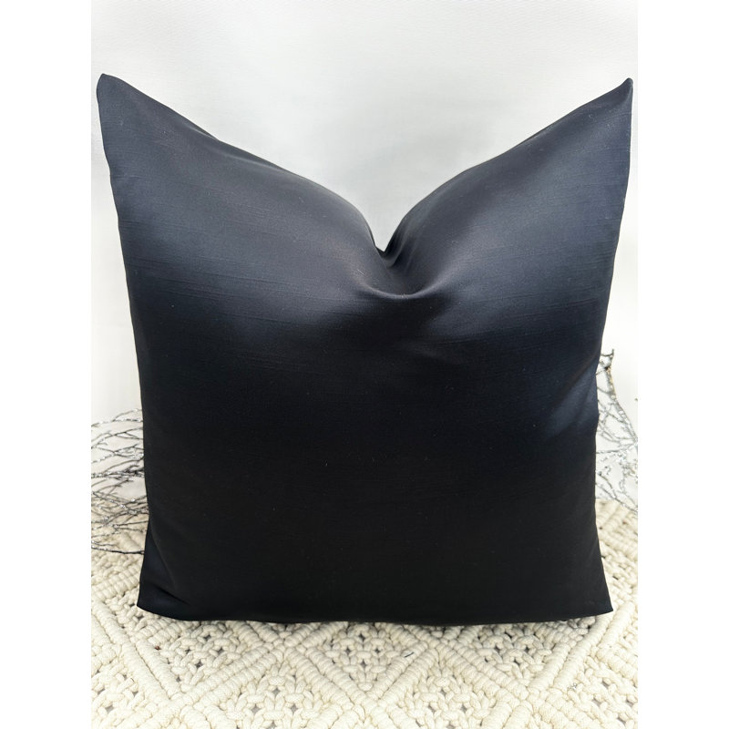 Abstract Grey Square Cushion Cover, Black 