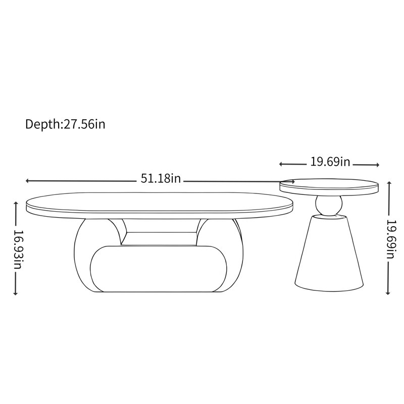 Table basse combinée Italian Creative
