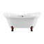 Baignoire de trempage sur pieds 60 "avec drain, pattes et plateau en bambou 60" Streamline-575593984-575594007