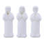 Ensemble de 3 figurines de moine debout, 9,8 pouces en résine blanche et en mélange de pierre, See No Evil Hear No Evil Speak No Evil