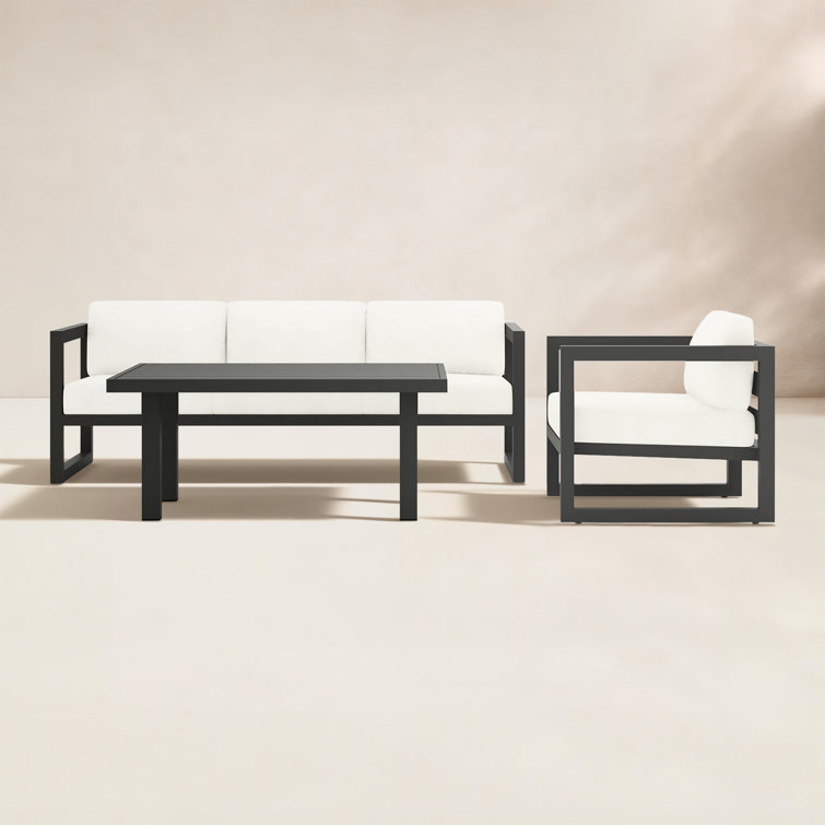 Smith 3 Piece Sofa Seating Group with Sunbrella® Cushions