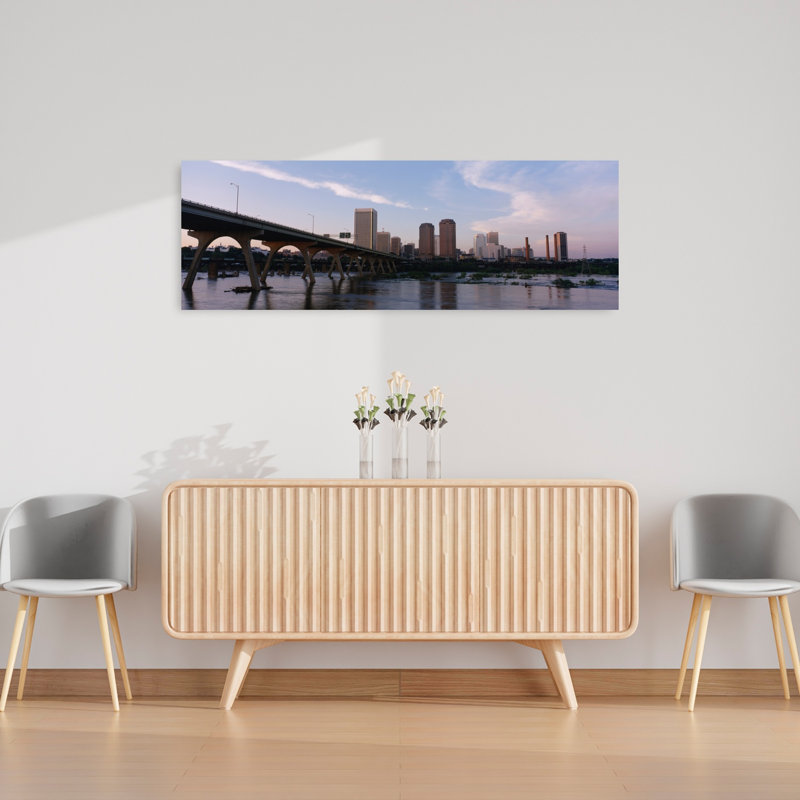 Low angle view of a bridge over a river Richmond Virginia USA 1 Piece Wrapped Canvas Panoramic Wall Art