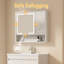 Armoire de rangement de salle de bain avec miroir à DEL et miroir de meuble-lavabo avec éclairage à DEL 32 po x H 28 po-472151782