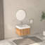 Meuble-lavabo mural flottant avec lavabo intégré et finition en contreplaqué-558198399