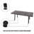 55.12-70.87 Inch Adjustable Extendable Dining Table, Medieval Industrial Style Gray Rectangular MDF Table With Black Metal Legs For Home Kitchen