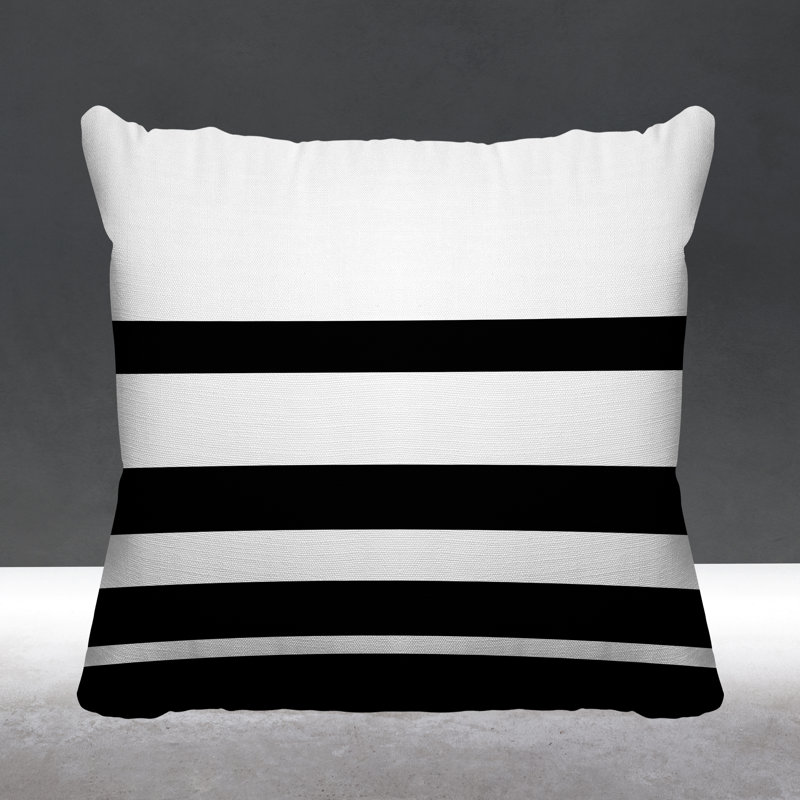 Coussin décoratif intérieur / extérieur Tanner, L 15 po x H 15 po, Noir