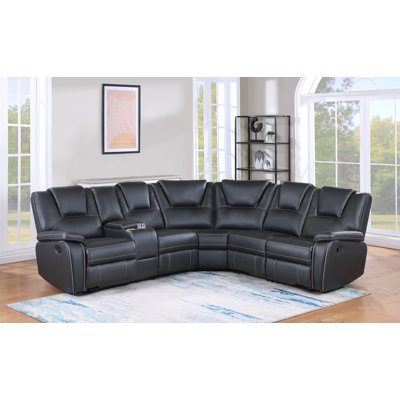 Rattee Upholstered Reclining Curved Sectional