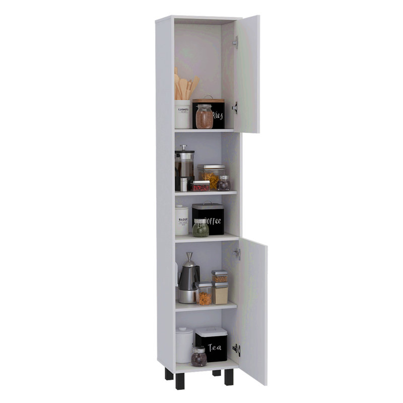 Garde-manger, quatre pieds, trois tablettes intérieures, deux tablettes, deux armoires