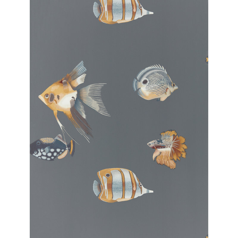 Kamanu Wallpaper, Amber/Slate
