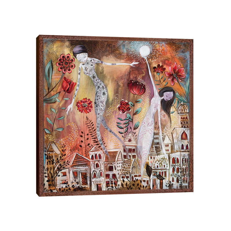 Hanging The Moon by Heather Renaux - Print on Canvas, Classic Brown Wood Framed, 66.04 cm H x 66.04 cm W