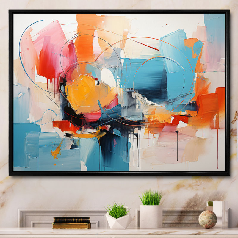 «Abstract Chromatics I», reproduction, Cadre flottant noir, H 30 po x l 40 po x P 1,5 po