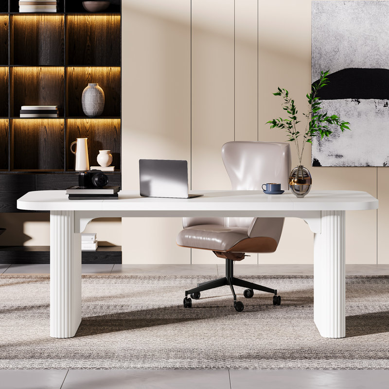 63-Inch Office Desk, Modern Executive Desk, Black