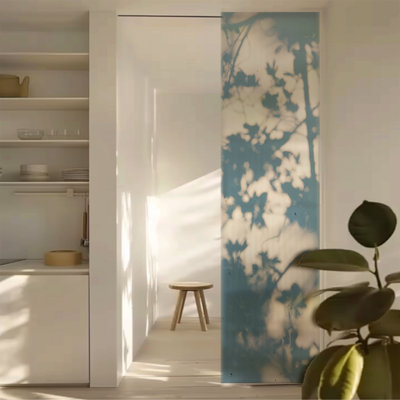 Large-Scale Plant Shadow Texture Privacy Window Sticker