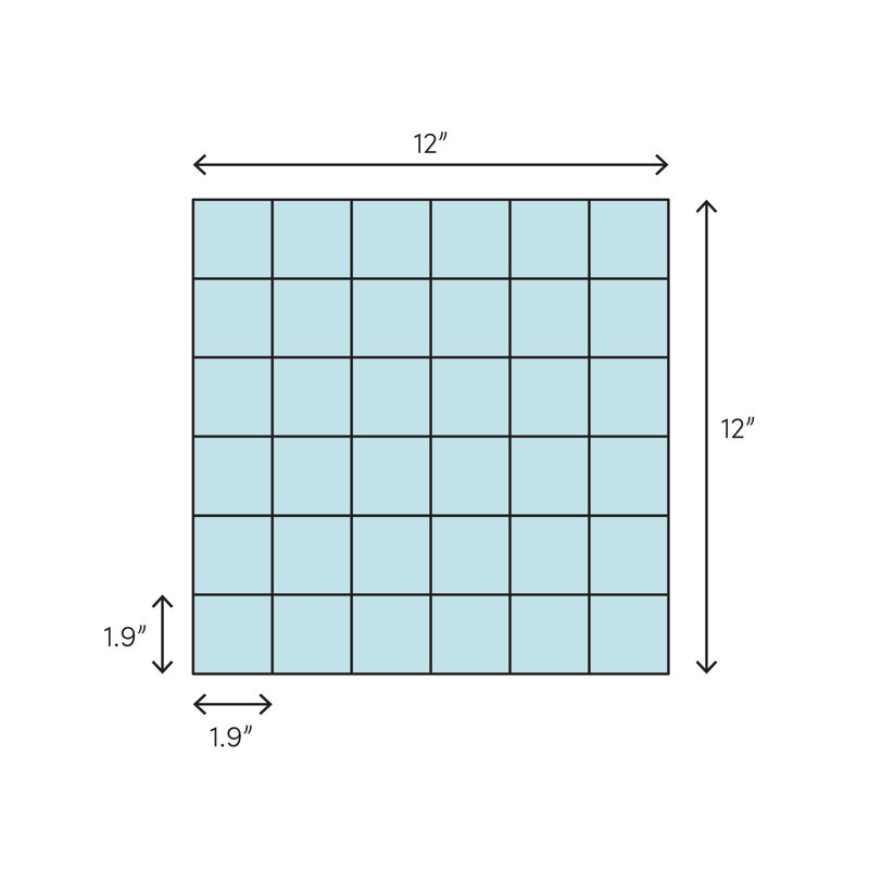 Westford 1.87" x 1.87" Slate Grid Mosaic Wall Tile, Silver Dust
