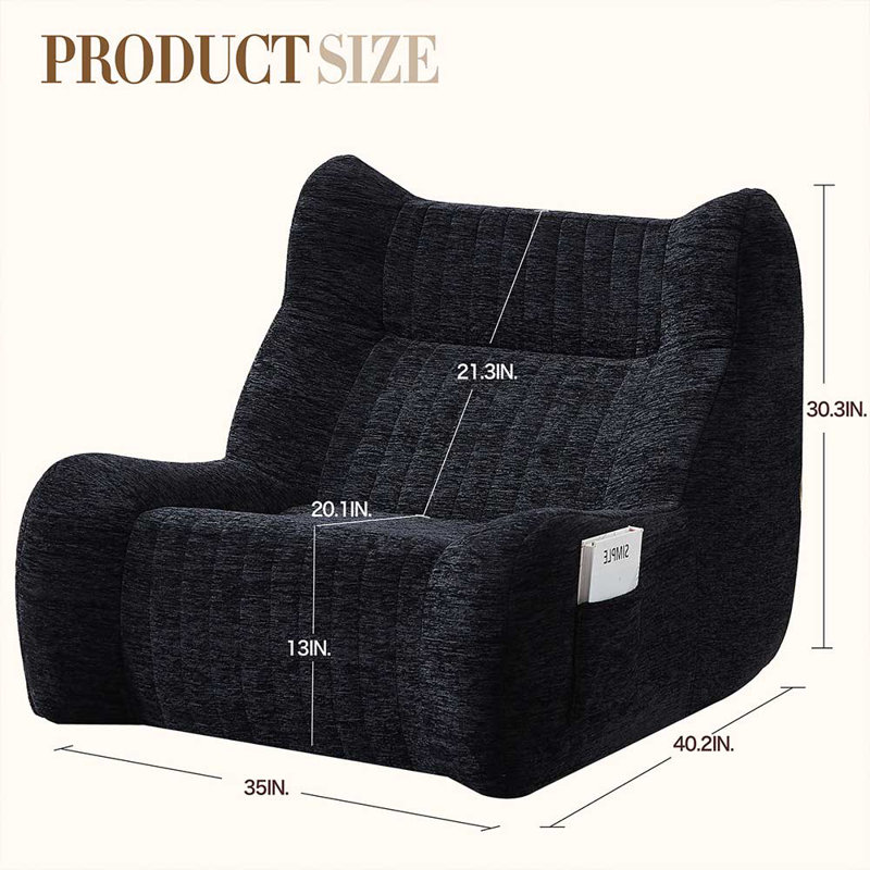 Fauteuil à billes, Chenille noir