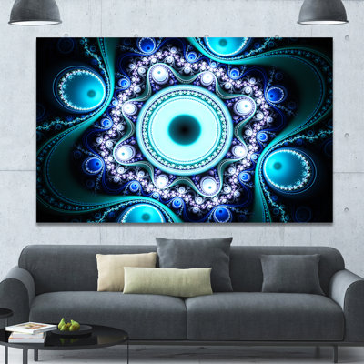 " Turquoise Fractal Pattern With Circles "