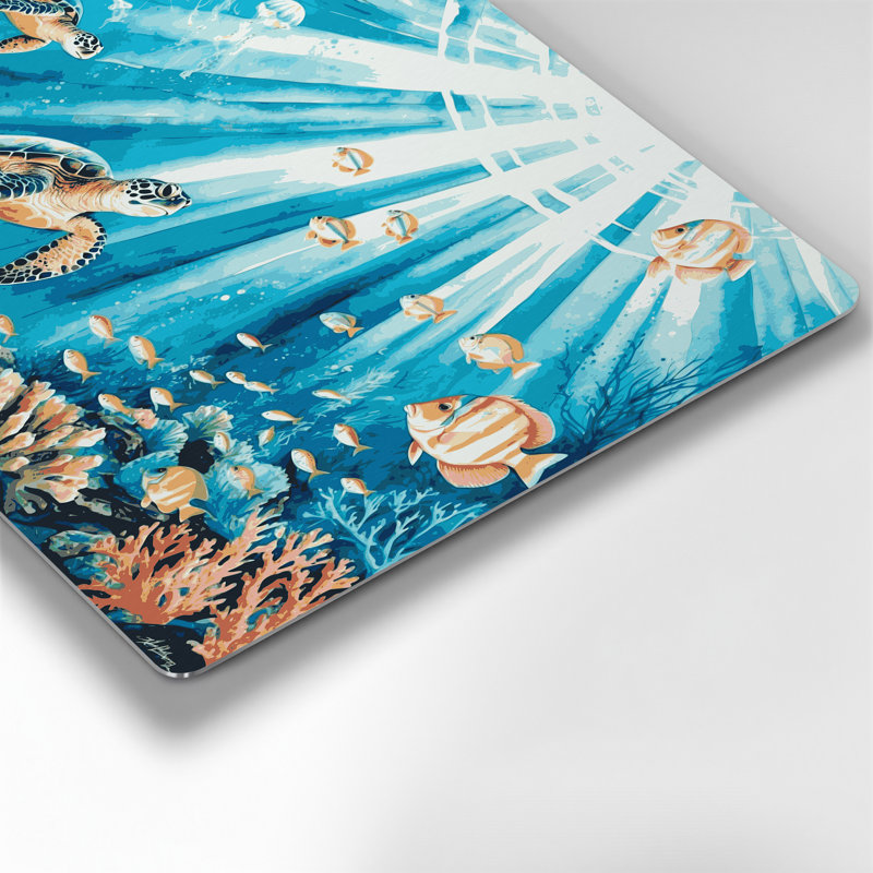 Art mural bleu marine en bord de mer, H 11 po x l 14 po