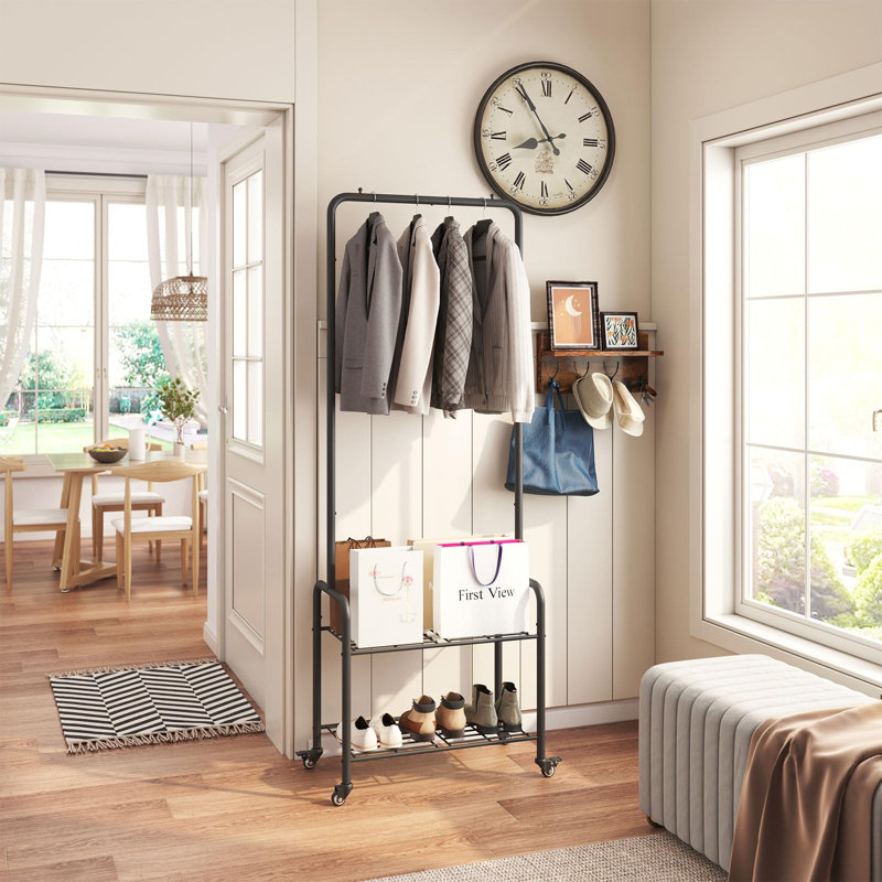Metal Coat Rack, Black