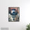 Iconic Retro Sci-Fi Space Robot bleu blanc
