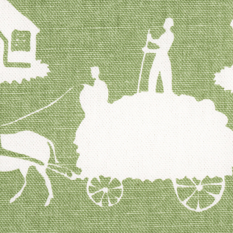 Farm Scene Fabric, Green
