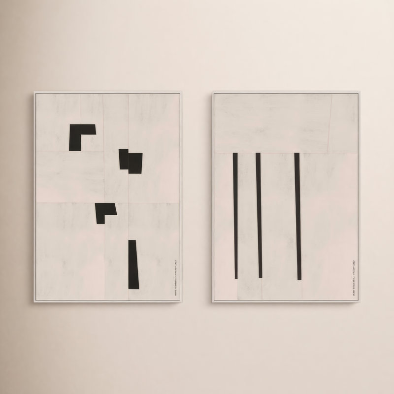 Scattered Set by Romina Gadler, 50" H x 35" W, White Canvas Framed
