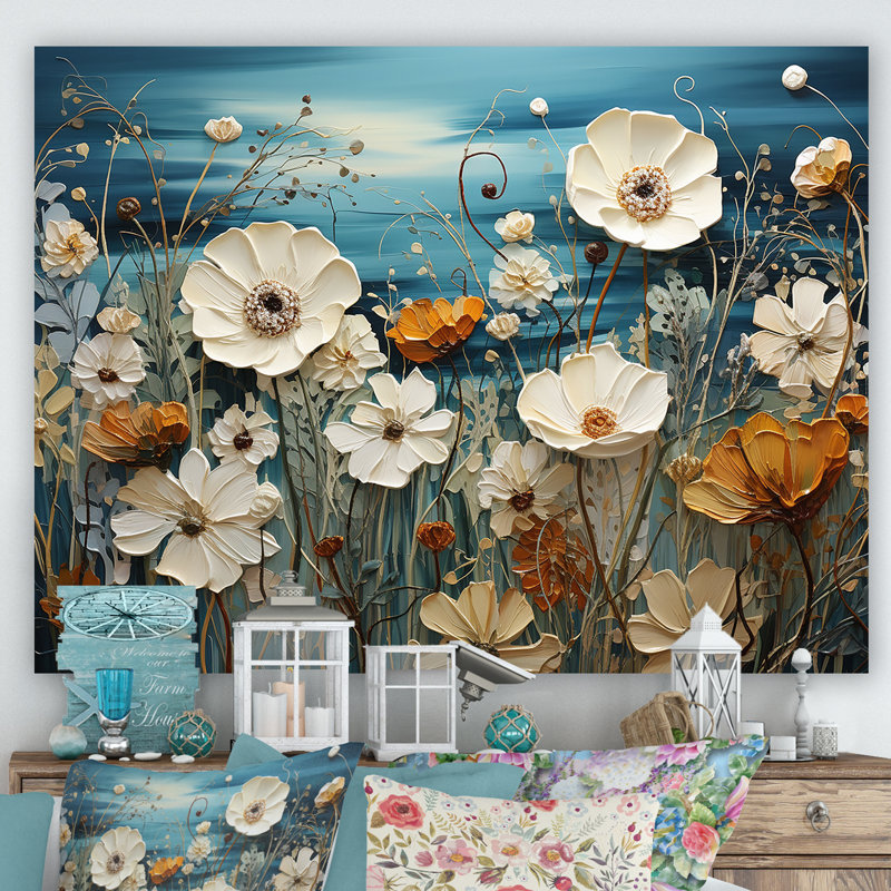 Fleurs fraîches et apaisantes II, Toile tendue, H 24 po x l 32 po x P 0,5 po