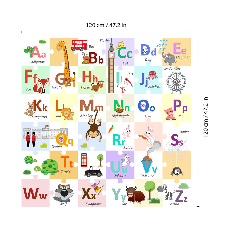 Décalcomanies murales puzzle alphabets merveilleuse london