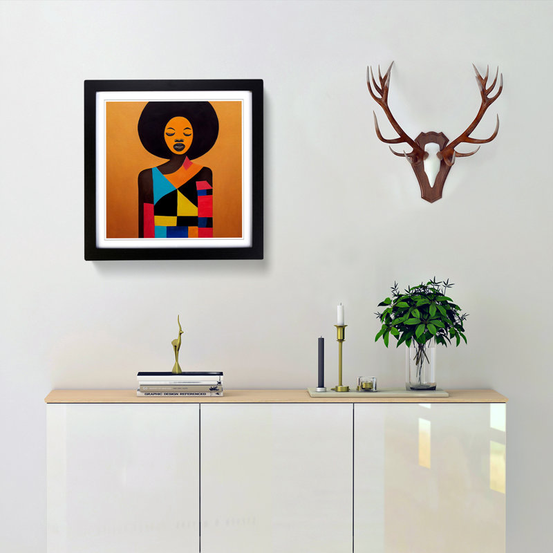 Single Picture Frame Print on Wood, Black