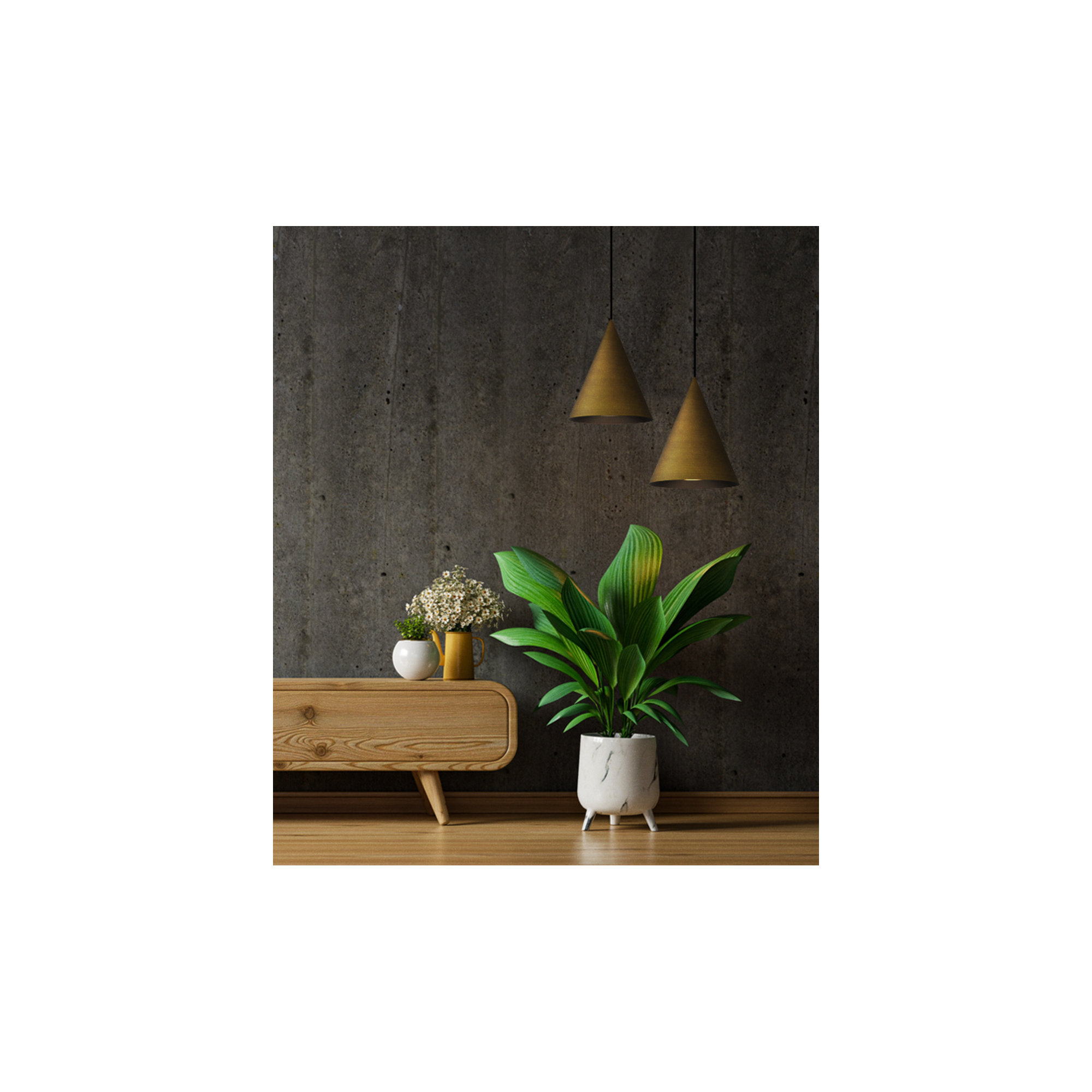 Assie Single Light Aluminum Dimmable Pendant, Gold