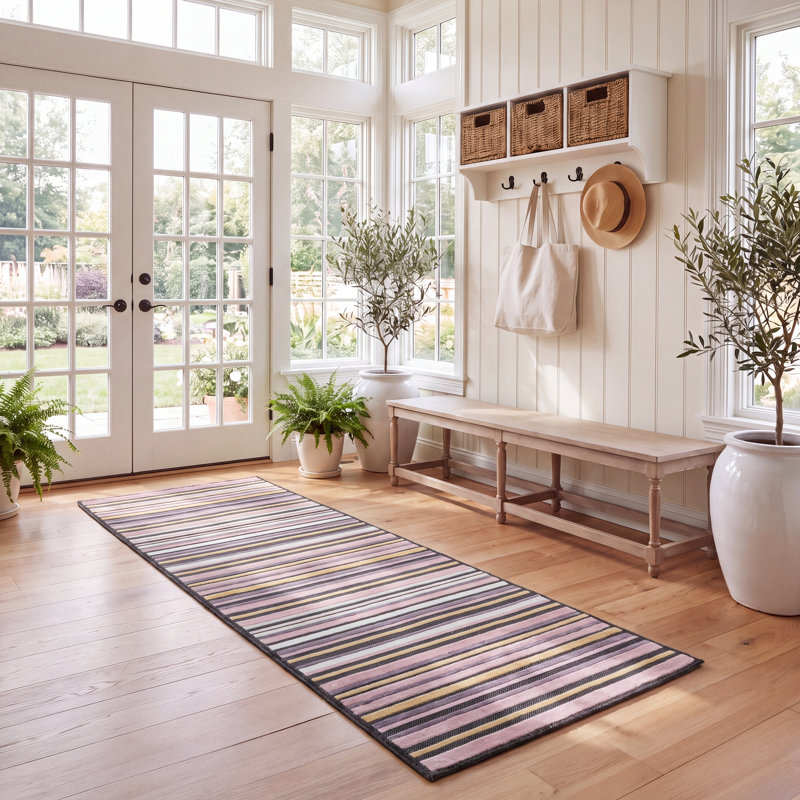 Tapis rayé Cabana 408 pour intérieur/extérieur, Runner 2' x 8'