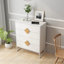Commode 4 tiroirs à poignée carrée en bois massif - Rangement moderne pour la chambre en panneau de fibres à densité moyenne avec structure en fer robuste